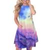 Sleeveless Dress Summer New Beach Hawaiian Print Loose Vest Skirt With Pockets