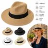 Flat Brim Straw Hat Sun Protection Beach Cap Fashion Bucket Hat Travel