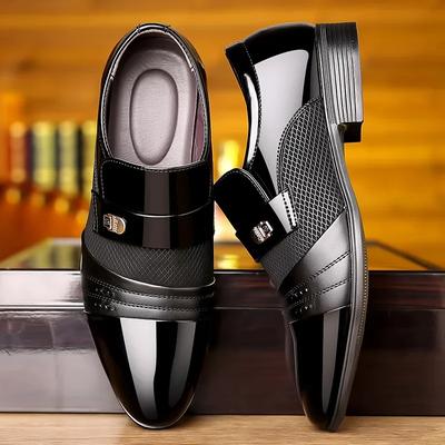 Scarpe Oxford da Uomo di Lusso Laccate Scarpe da Sposo Punta Affusolata Scarpe Eleganti da Uomo Classiche Scarpe in Pelle da Uomo da Lavoro Taglie Forti 38-48