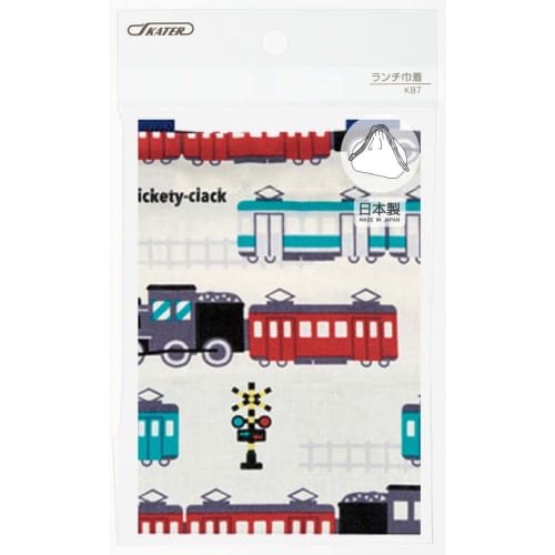 Skater GO! GO! TRAIN Children's Drawstring Lunch Bag, Made in Japan, Boys' KB7-A