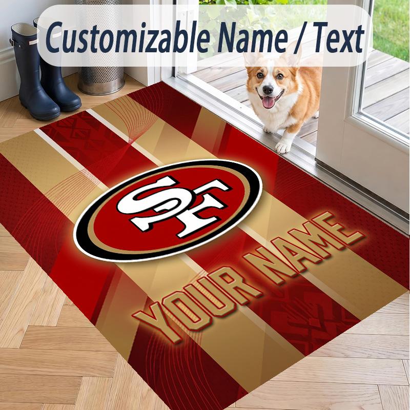 Custom Text Printed Rug San Francisco 49ers Non Slip Floor Carpet For Home Room Decor