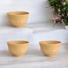 J-kitchens Miso Soup Bowls, Wooden, Kisai, Natural, Small, Set of 3, 10.5cm x 6.3cm
