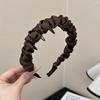 Pleated Fabric Headband for Women 1Pcs Non Slip Toothed Hair Band with Rhinestones Elegant Accessory for Daily Wear