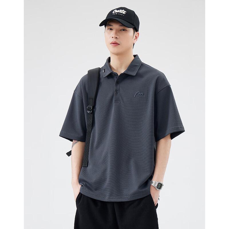 Men s Embroidered Polo Short Sleeve Shirt L