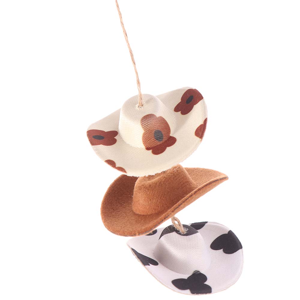 Mini cap Rearview Mirror Pendant Cute Cowboy Hat Car Decoration Creative Car Pendant  Auto Interior