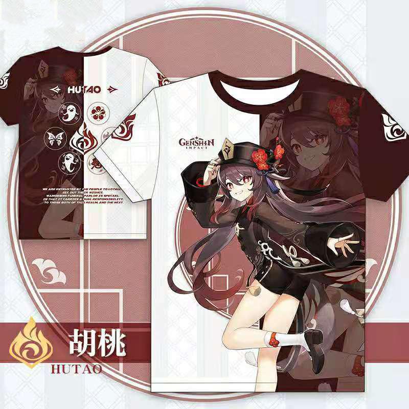 Genshin Impact 3D Print T-Shirts Anime Game Kawaii Girls Streetwear Keqing Xiao Men Women Oversized T Shirt Kids Boys Tees Tops