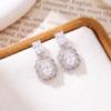 Copper-Plated Gold Geometric Zircon Stud Earrings: Exquisite High-End Jewelry for Women
