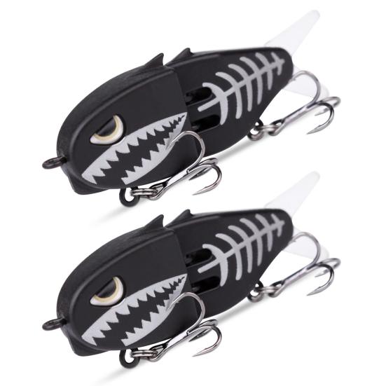 

2 шт. 6 см/6,5 г Многосекционная приманка-карандаш для рыбалки с двойными крючками, медленно тонущая, двухсекционный свимбейт, жесткая искусственная приманка, рыболовные аксессуары