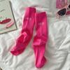 Colorful Letter Crew Socks Solid Calf Socks Personality Pink Socks  Daily