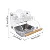 Bird Feeder Transparent Pet Supplies With Steel Bowl Parakeet Cage Feeder Water Tray For Cockatiels Lovebirds Budgies Parakeet