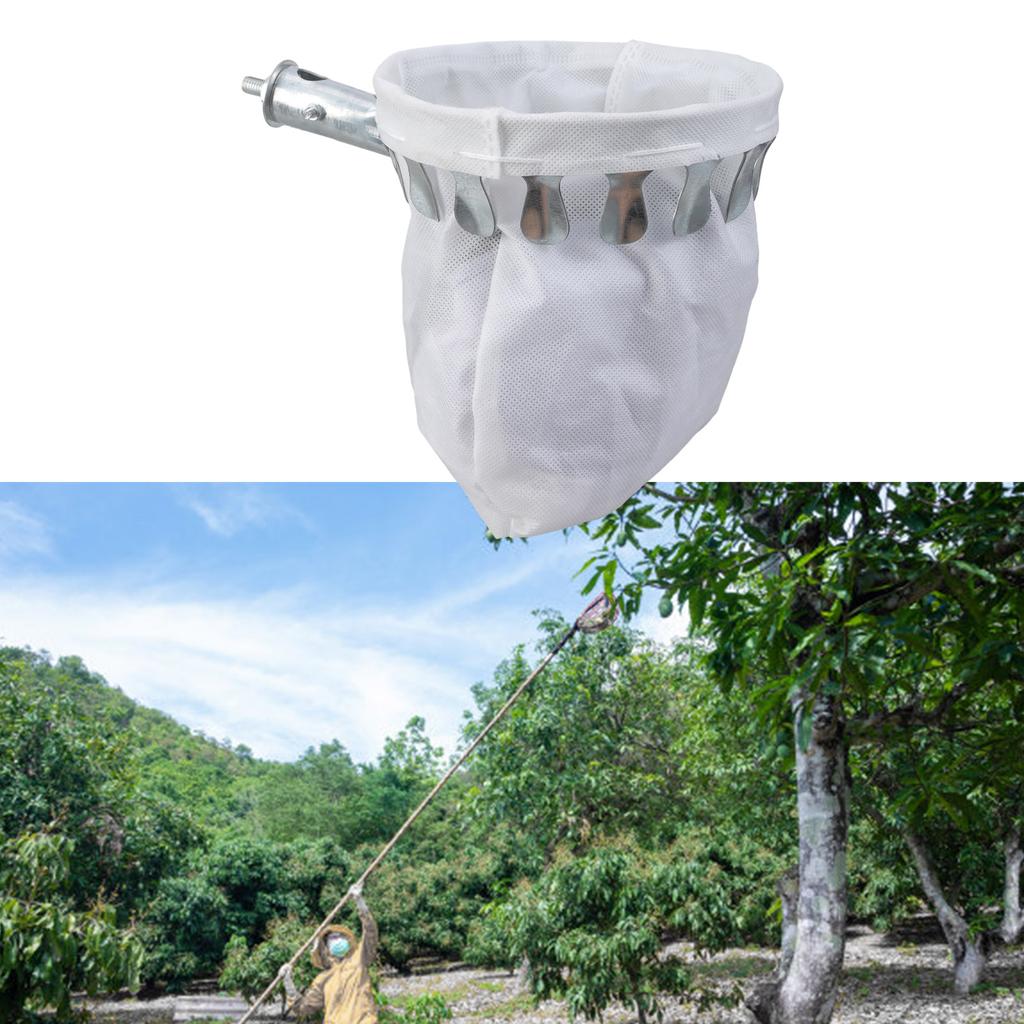 Fruit Picker Head Basket Fruit Picking Tool with Basket Lemon Picker Pole Tool Fruits Catcher Bag for Harvest Picking