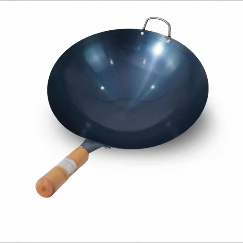 Wutuo Commercial Grade Pre-Seasoned Iron Stir-Fry Wok