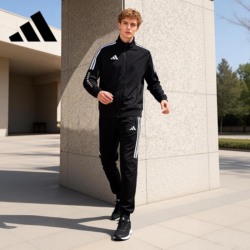 adidas Unisex BOXING 3-Stripes Tracksuit Jacket & Pants Black White TR30JR1BX+TR30P1R1BX