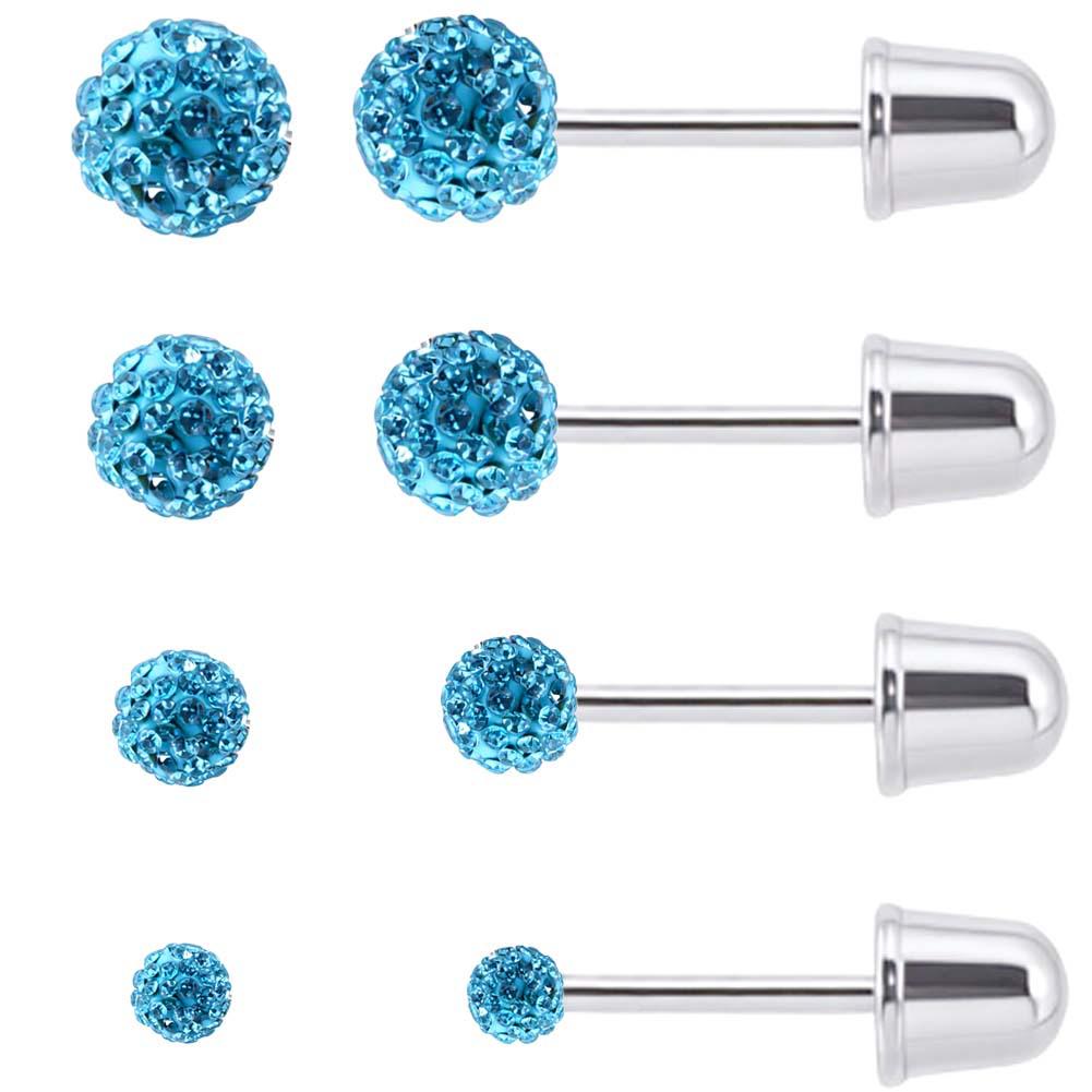 Popular 6-Pair Bullet Ball Stud Earring Set for Women - Piercing Jewelry In Stock