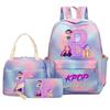 Witch Hunters Backpack Three-Piece Large Capacity Backpack Kpop Demon Hunter Peripheral Bag School Bag