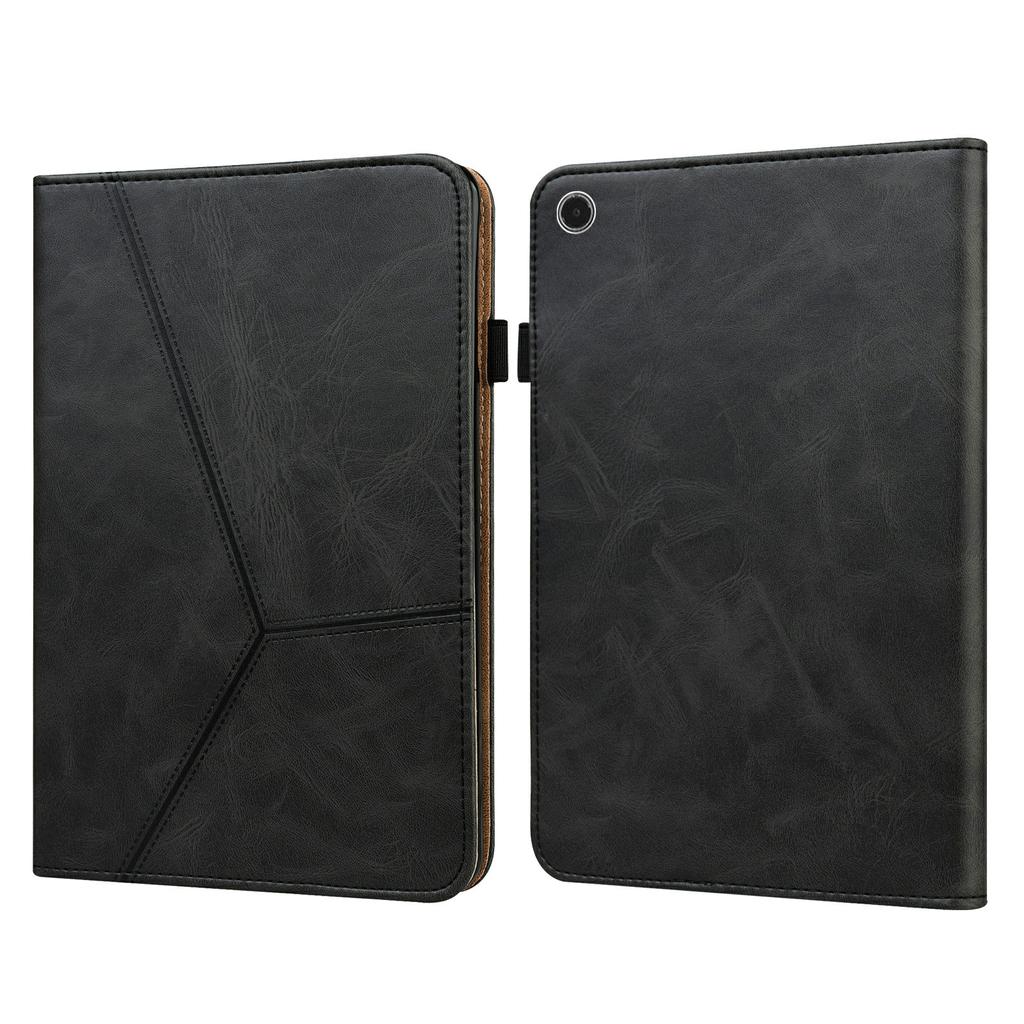For Lenovo Tab Plus Case Line Imprinted PU Leather Card Holder Tablet Stand Cover