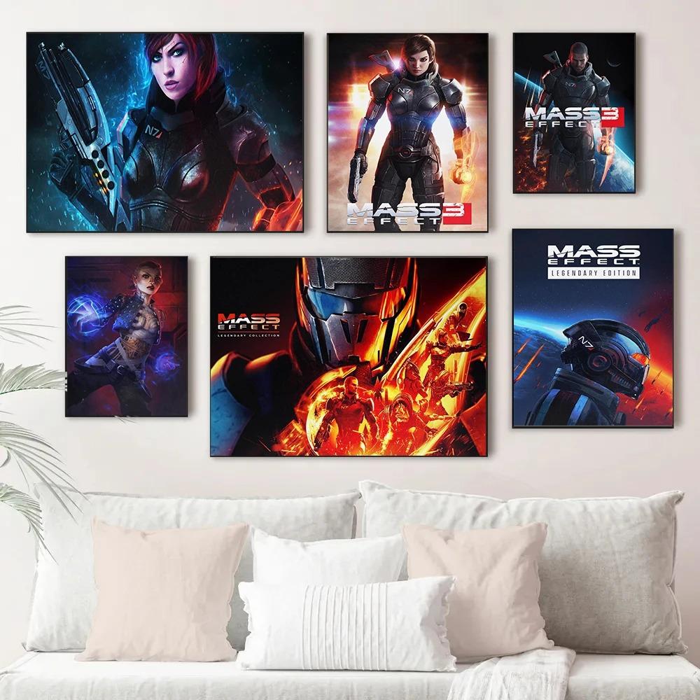 Hett Action Skjutspel Mass Effect Affisch Science Fiction Rymd Prints Canvasmålning Väggkonst Bild Hem Vardagsrum Dekoration