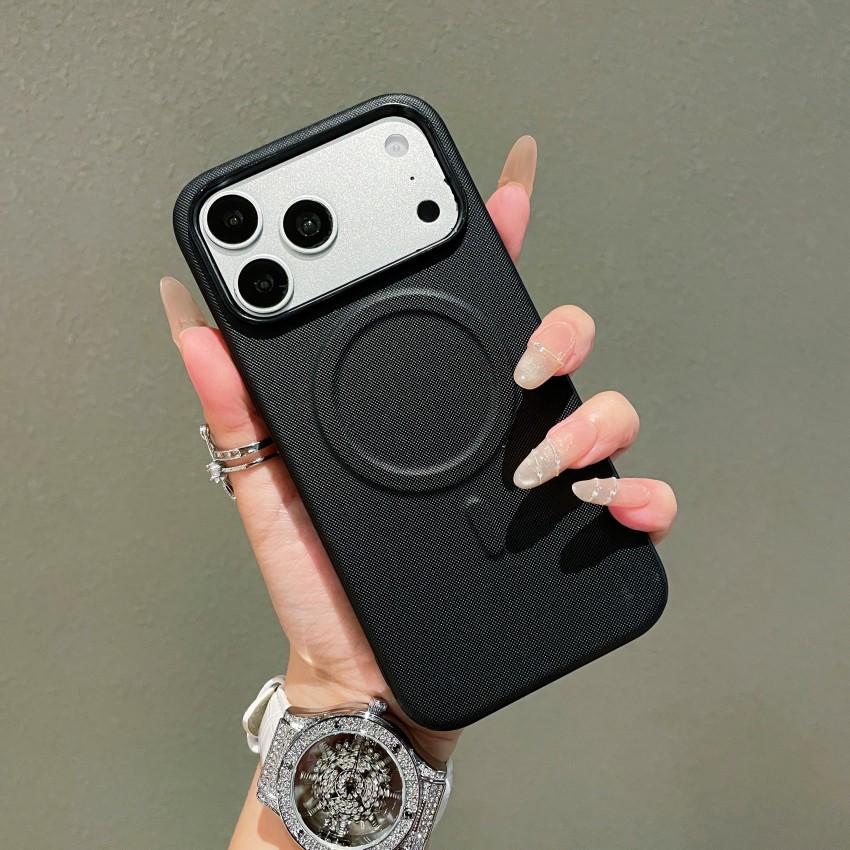 Compatible with Apple 17 Pro/17 Pro Max Leather Texture Magnetic Case, Drop-Proof, Full Coverage for 16/15, Cross Pattern for 14.