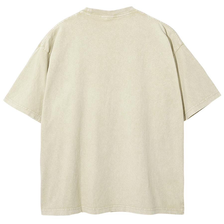 Alphabet Butterfly Print Summer Women's T-Shirt Selling Wash Denim Oversized Crew Neck Short Sleeve
