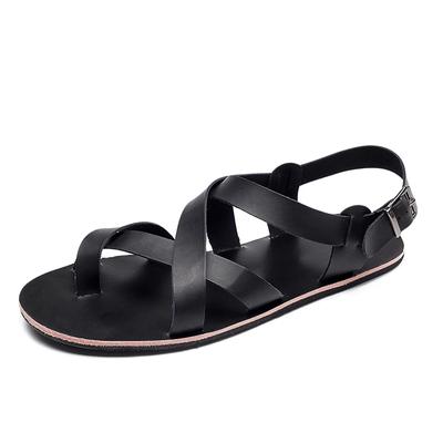 Mode Neu Sommer Mode Echtes Leder Herren Sandalen Römisch Outdoor Strand Bequeme Schuhe Slipper Flats Offene Zehen Pantoletten Weich