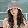 Hollow Out Sunshade Basin Cap Temperament Bow Fisherman Hat Knitted Bucket Hat  Travel