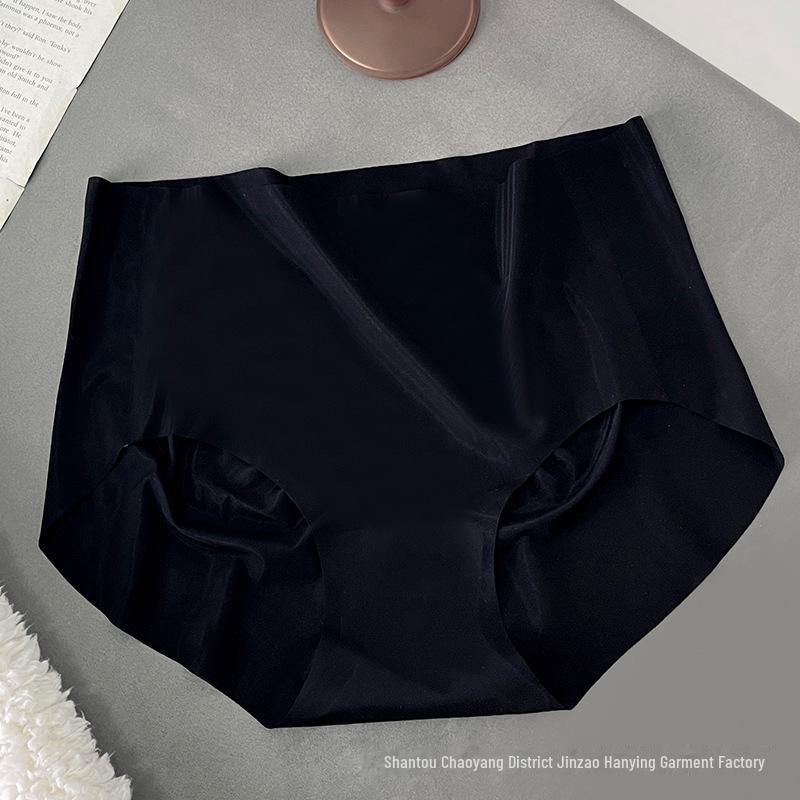 

«Новые ультратонкие бесшовные женские трусы со средней посадкой из шелка Ice Silk — дышащие и легкие для лета» L [100-120 lbs]