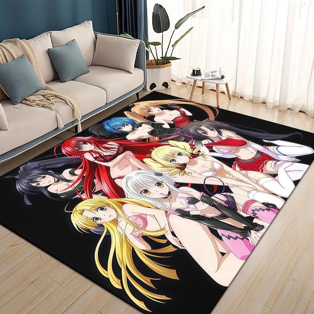 3D Cartoon High School DxD Sexy Girl Rias Akeno Asia Carpet Rug for Living Room Bedroom Home Sofa Decoration,Non-slip Floor Mat