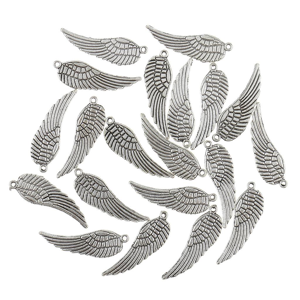 20 Pieces Tibetan angel Wing Charm Pendant Jewelry Making Accessories