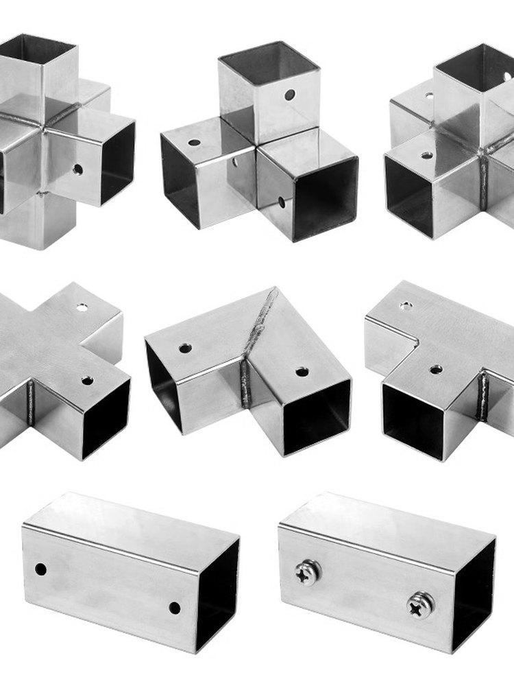 Stainless Steel 25x25mm 4-Way 90-Degree Square Tube Connectors