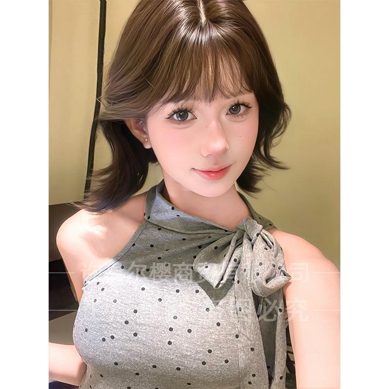 Erying wholesale wig female daily Internet celebrity short hair curly hair summer new natural full head wig