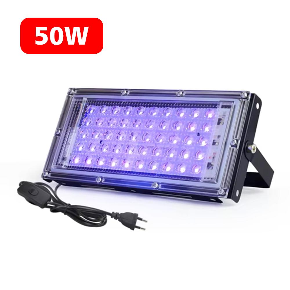 LED Floodlight 395nm 400nm UV Ultraviolet Stage Lamp 50W 100W 110V Outdoor Floodlight Disco DJ Party Lighting Stage Light