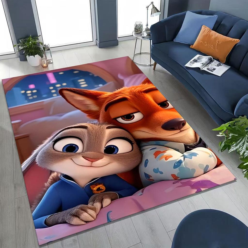 27 Style Zootopia Judy Nick Cartoon Rug for Bedroom Living Room Sofa Home Doormat Decor, Large Kids Non-slip Floor Mat Gift