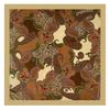 Premium champagne leopard print splicing printing 91CM square scarf women's scarf retro women's headscarf silk scarf