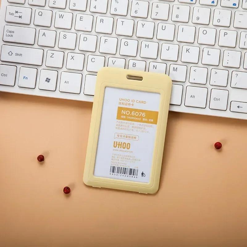 Women Man Credit Card Cover Case with Retractable Buttons Pouch Creative Transparent Nurse Badge Doctor ID Holder Clip Badge