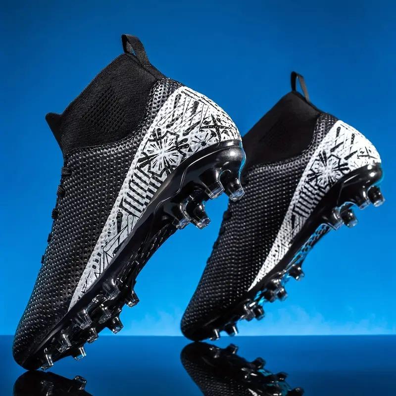 Boys High-Top Non-Slip Football Cleats - Breathable, Comfy, Professional Soccer Shoes with Spikes for All-Season Training and Competition