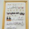 10Pcs Halloween Punpkins Bat Skull Clay Cutter Clay Earring Cutter Set for Earrings Making, Halloween Clay Earring Molds