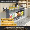 Adjustable Glass Pull Down Kitchen Basket Space Saving Organizer for Cabinets Modern Kitchen Glass Pull Down Shelving