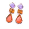 Fashion Alloy Color Resin Dangle Earrings, Exaggerated Minimalist Geometric Jewelry For Women