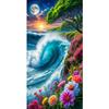 Large Size Mosaic DIY Full Diamond Painting Kits Art Beautiful Waves and Moon Embroidery Cross Stitch Rhinestones