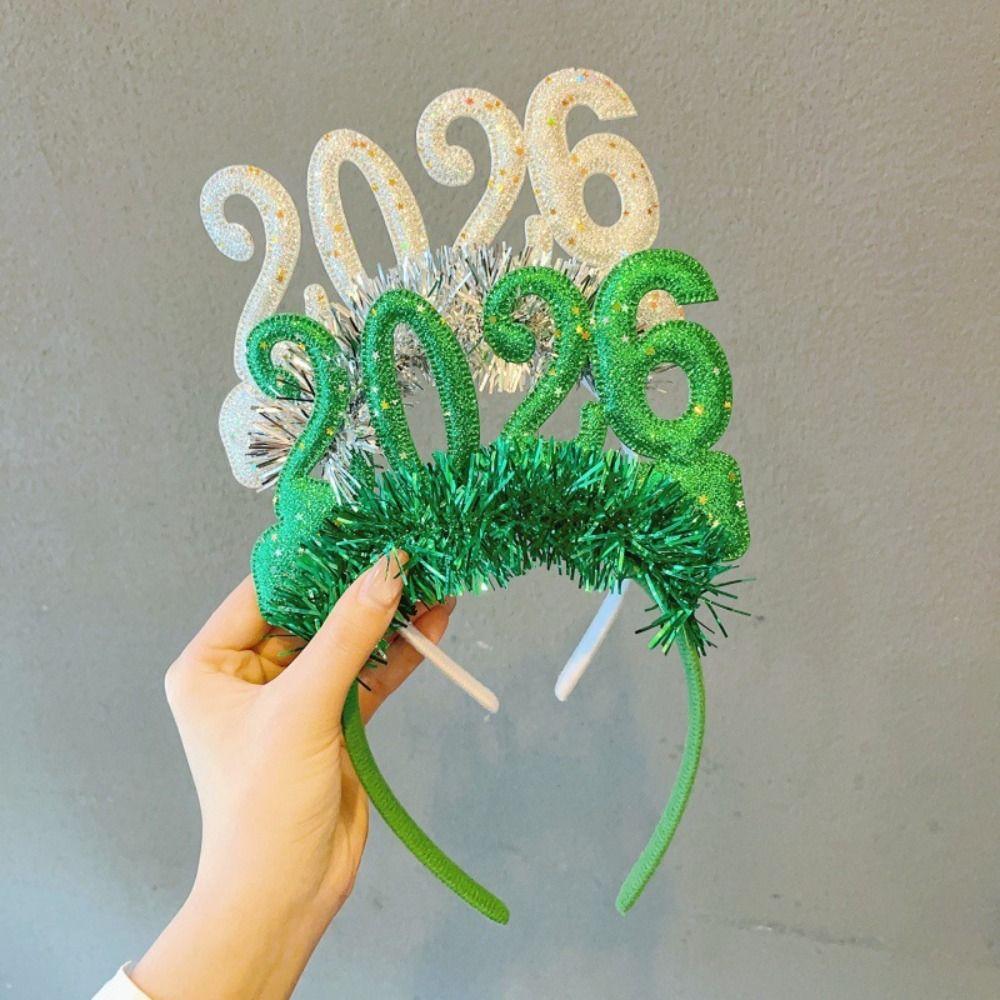 Cute Christmas Headpiece Sweet New Year Decorative Headdress Glitter Hair Hoop Masquerade Party