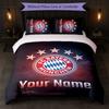 Set Biancheria da Letto Personalizzato Bayern Monaco con Nome Testo 1 Copripiumino+2 Federe Logo Calcio Regalo Personalizzato per Occasioni Speciali Decorazione Camera da Letto