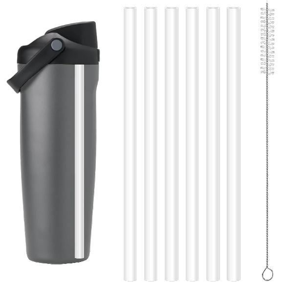 6pcs Straw Replacements for Owala FreeSip Sway 30oz, Plastic Straws Reble with Cleaning Brush Tumbler Cup Accessories Parts Compatible with Owala