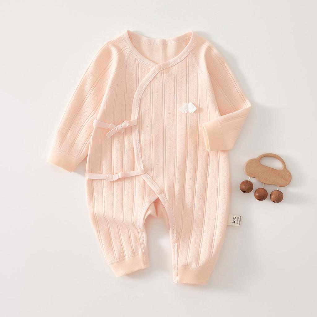 Neugeborenen Strampler aus reiner Baumwolle mit Schmetterlingsmotiv - Vier Jahreszeiten, Knochenloser Jumpsuit für Frühling & Herbst