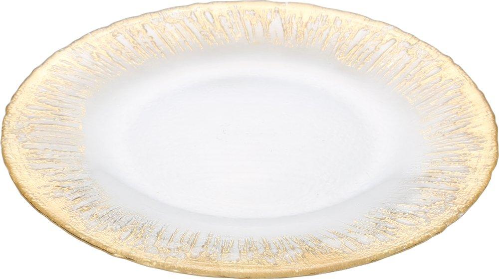 Vetro Felice Large Plate, Western Tableware, Gold, 28cm, Happy Glass Flash, 349128P