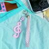 Decorative Keychain Charm Acrylic-Style Bag Charm Music Note Key Holder With Loop Strap and Playful Details for Everyday Carry