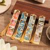 Retro Chinese Landscape Brass Bookmark Hollow-out Mountains Scene Boor Tak with Silk Tassel  Antique Gift for Book Lovers