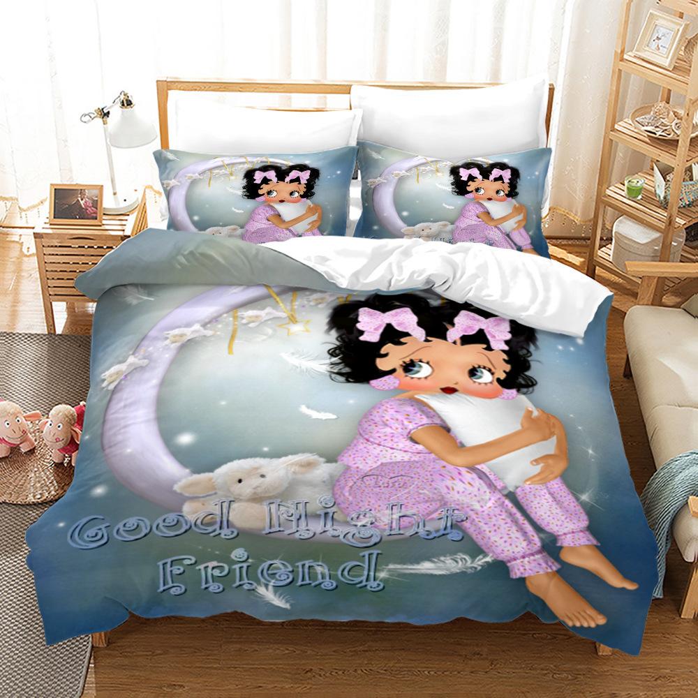 3D Three-Piece Betty Boop Quilt Cover Digital Printing