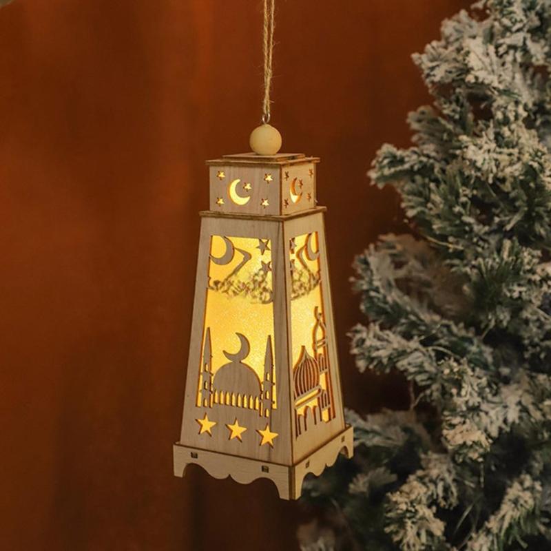 Sustainable Wooden LED Decoration For Islamic Festivals Offering Easy Installation And Versatile Use In Homes Decors Setting