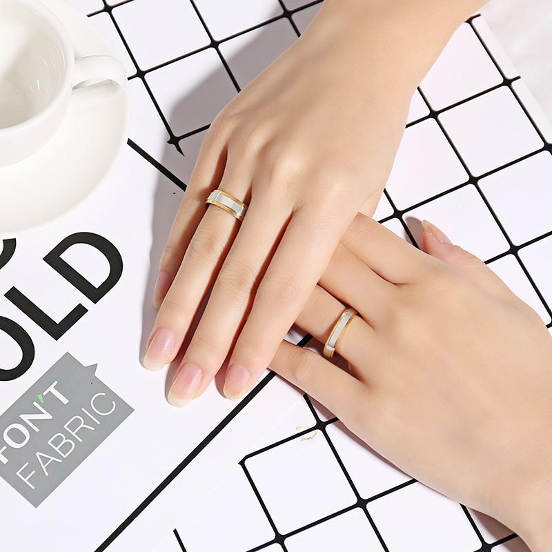 Vnox Gold Color Wedding Bands Ring for Women Man Stainless Steel Forever Lover Gifts Ring Anillo