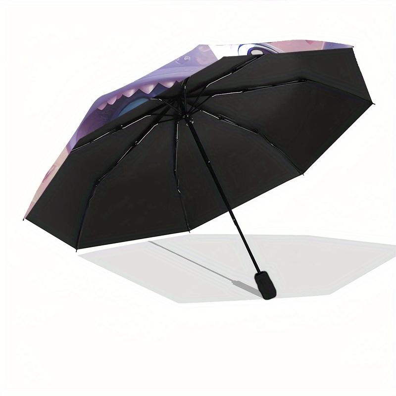 Stitch,Celebration Fully automatic themed umbrella 8 ribs durable iron frame, tri fold compact design, perfect as a gift, travel umbrella,